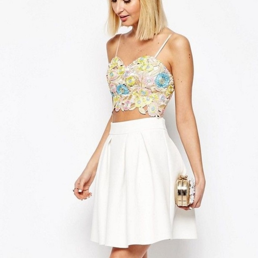 ASOS Miami scuba box pleat skirt